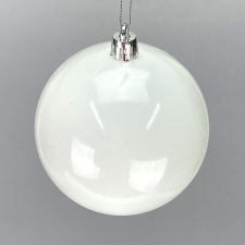 DC Fehér műanyag díszíthető gömb 8cm karácsonyfadísz