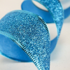 DC Glitteres szalag drót szegéllyel 4cm kék