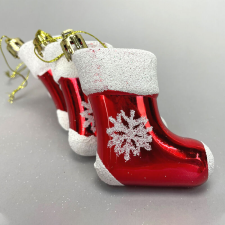 DC Karácsonyi zokni karácsonyfadísz piros 8cm x 7cm x 3cm karácsonyfadísz