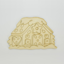 DC Natúr fa mézeskalács házikó 10cm x 14,5cm karácsonyi dekoráció