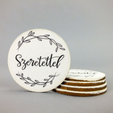 DC Nyomtatott fa tábla "Szeretettel" 5cm x 3mm dekorációs kellék