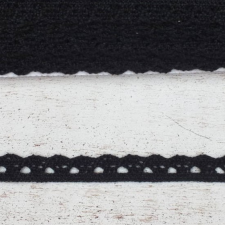 DC Pamut csipke fekete színű 1 cm x 2m dekorációs kellék