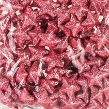 DC Polisztirol csillag 2cm csillámos rózsaszín dekorációs kellék