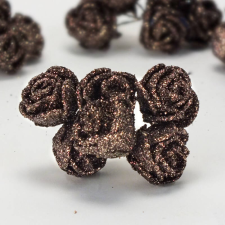 DC Rózsa csokor csillámos barna dekorációs kellék