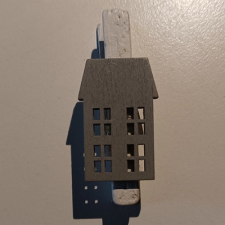 DD Mini csipeszek házak emeletes, 4,5cm szürke dekorációs kellék