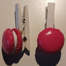 DD Mini csipeszek sütik, 4,5cm rózsaszín macaron dekorációs kellék