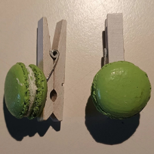 DD Mini csipeszek sütik, 4,5cm zöld macaron dekorációs kellék