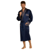 De Lafense Adam férfi szatén fürdőköpeny, sötétkék M