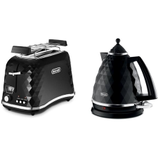 De'Longhi Brillante reggeliző kollekció - (KBJ2001.BK & CTJ2103.BK) - fekete vízforraló és teáskanna