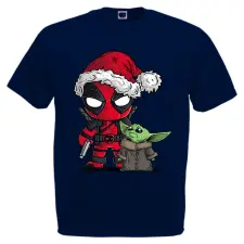  Deadpool és Baby Yoda - Karácsonyi Férfi Póló férfi póló