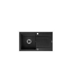 Deante DEANTE FUNK ZQQ2113 egymedencés csepptálcás gránit mosogatótál + íves króm csaptelep - Graphite mosogatótálca