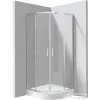Deante FUNKIA EVO íves tolóajtós zuhanykabin zuhanytálcával 80x80 cm, átlátszó üveg, króm profil KYPZ0088P