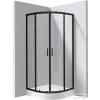 Deante FUNKIA EVO íves tolóajtós zuhanykabin zuhanytálcával 90x90 cm, átlátszó üveg, nero profil KYPZN099P