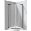 Deante FUNKIA EVO íves tolóajtós zuhanykabin zuhanytálcával 90x90 cm, átlátszó üveg, titanium profil KYPZD099P