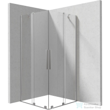 Deante PRIZMA zuhanykabin 80x80 cm-es, szálcsiszolt acél KPNFP08P08 kád, zuhanykabin