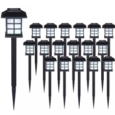 Debau Földbe szúrható napelemes kerti lámpa 18 darabos házikó megjelenésű szolár lámpa készlet kültéri világítás