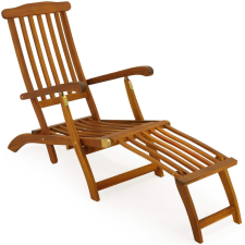 Debau Napozóágy összecsukható akácfa nyugágy 169x54x95 cm állítható háttámlával kerti szék kerti bútor
