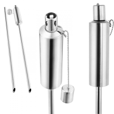 Debau Olajfáklya rozsdamentes acél 115 cm inox kerti fáklya védőkupakkal kültéri világítás