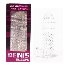 Debra Penis Sleeve - csiklóizgatós, vízálló, hosszabbító péniszköpeny - 14,3 cm (átlátszó) péniszköpeny