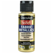DecoArt Metál Textilfesték 59 ml Glorious Gold SoSoft Fabric Metallics (1 db) textilfesték
