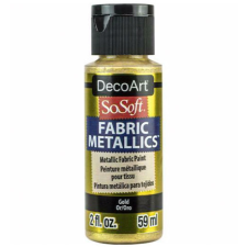 DecoArt Metál Textilfesték 59 ml Gold SoSoft Fabric Metallics (1 db) textilfesték