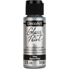 DecoArt Üvegfesték 59 ml Silver Ezüst DecoArt Glass Paint (1 db) üvegfesték