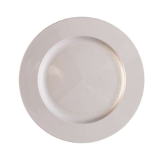 Decoration&amp;Design Kft. Tányér kerek műanyag ezüst 22x22x2cm tányér és evőeszköz
