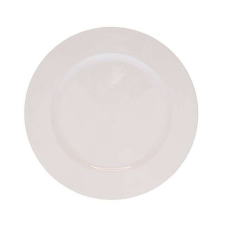 Decoration&amp;Design Kft. Tányér kerek műanyag fehér 22x22x2cm tányér és evőeszköz