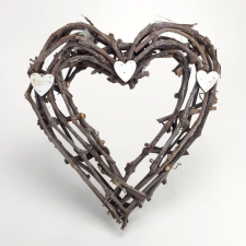 Decorolla Szív forma / szív koszorú indákból sötétszürke 35cm dekorálható tárgy