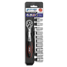 DEDRA 17L1012 dugókulcs készlet crv 12db, 1/4&quot;&quot; dugókulcs