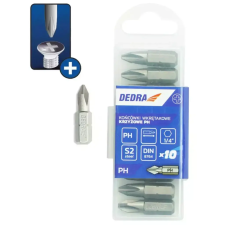DEDRA Csavarhúzó bitek Phillips PH3x25mm, 10db műanyag doboz. csavarhúzó