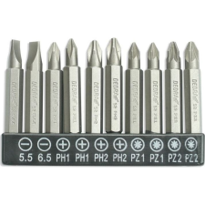 DEDRA Philips, Pozidriv, Lapos Bit Készlet 10 db (18A07S12) szerszám kiegészítő