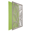  DehalQ akusztikus 60x90 cm mintázat-4  falpanel világos zöld filc alappal szürkés textil hatású előlappal