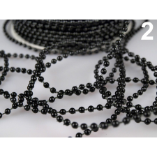  DEK02 - 3mm-es fekete színű gyöngyök zsinóron party kellék
