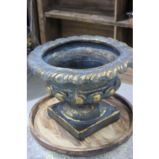  Dekor Edény - Kolonális Stílus - Arany-Fekete - 42cm kerti tárolás
