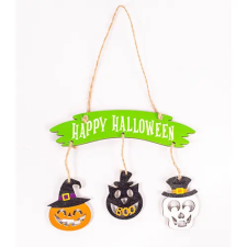  Dekor fa kopogtató Happy Halloween 15x12 cm dekorációs kellék
