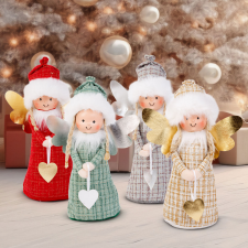  Dekorációs baba - angyalka - 30 cm - 4 féle karácsonyi dekoráció