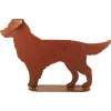  Dekorációs figura kutya álló fémből 63 cm x 13,5 cm x 40 cm rozsdaszínű