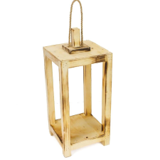  Dekorálható fa lanterna zárt tetővel 15x15x36cm dekorációs kellék