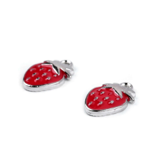 Dekoratív fém medál 12 x 20 mm eper medál