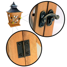  Dekoratív lámpa, fa, LED, 19x19x36 cm világítási kellék