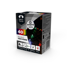 Dekortrend Basic kültéri LED fényfüzér 40 db színes LED-del timer funkcióval karácsonyfa izzósor