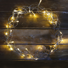 Dekortrend DekorTrend Elemes fénykoszorú, meleg fehér, átlátszó kábel, 40 LED, 30 cm átmérő karácsonyi dekoráció