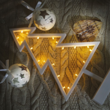 Dekortrend Fenyő ablakdísz, meleg fehér, vezeték nélküli, 20 LED, 39 cm karácsonyi ablakdekoráció