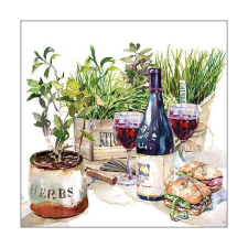 Dekupázs szalvéta - boros - Wine &amp;, Herbs papírárú, csomagoló és tárolóeszköz