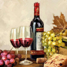 Dekupázs szalvéta - Wine &, Grapes boros papírárú, csomagoló és tárolóeszköz