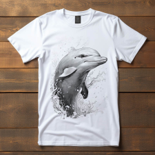  Delfin póló (Férfi)(Fekete-fehér) férfi póló