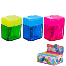 Deli Hegyező, egylyukú, tartályos, DELI Cubic, vegyes színben (DEL00574) hegyező