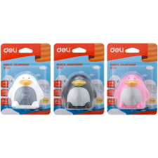 Deli Hegyező, kétlyukú, tartályos, DELI Penguin, vegyes színben (DEL00563) hegyező