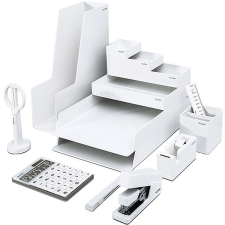 Deli Íróasztali készlet, 8 darabos, DELI NU SIGN, fehér (DNS003) írószertartó